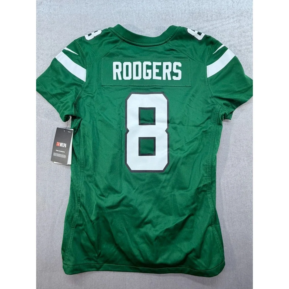 New Nike Women On Field Aaron Rodgers New York Jets Green Jersey Size Medium